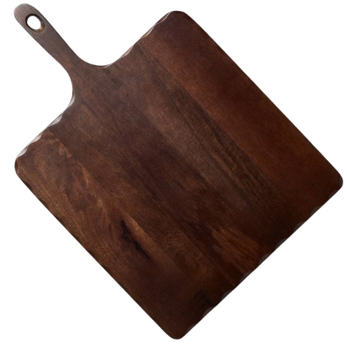 Carved Edge Square Wood Board Dark Brown